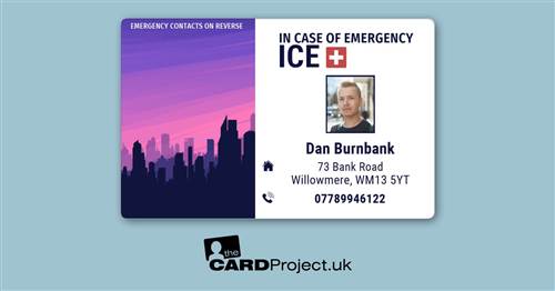 Purple Skyline ICE Photo ID Card (FRONT)